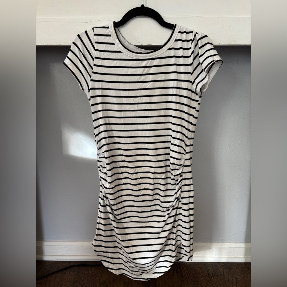 Striped Black and White T-Shirt Dress